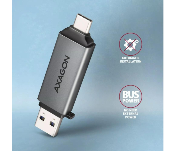 AXAGON CRE-DAC, USB-C + USB-A 3.2, 2-slot & lun SD/microSD, UHS-I - 1353404 - zdjęcie 6